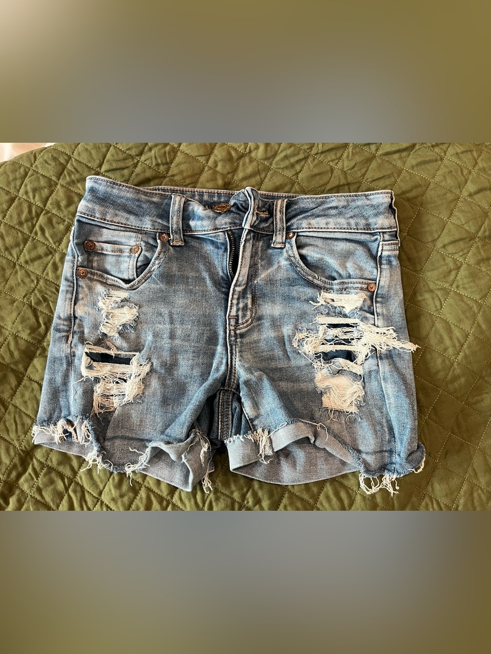 American Eagle Outfitters Light Blue Stretch Denim Shorts